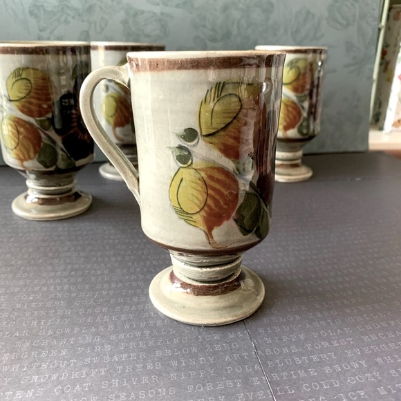 Tonala Mexico coffee mug hot chocolate footed cups set - Picture 3 of 6